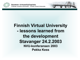 Finnish Virtual University - NVU
