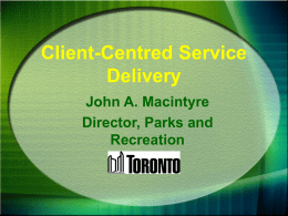 Client-Centred Service Delivery