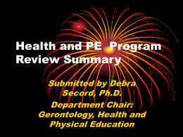 Program Review Summary - Instructional Research