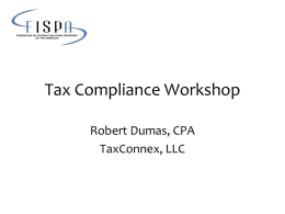 Tax Compliance Workshop