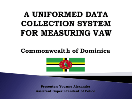 A UNIFORMED DATA COLLECTION SYSTEM FOR MEASURING VAW