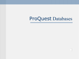 ProQuest - Home: West Los Angeles College