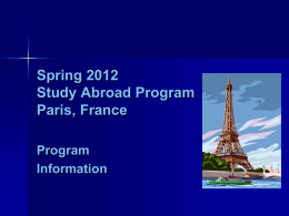 Spring 2012 Study Abroad Program