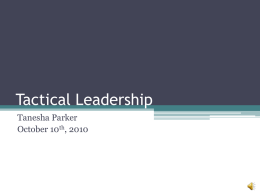 Tactical Leadership - University of Virginia