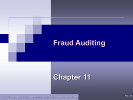 Chapter 11 &ndash; Fraud Auditing