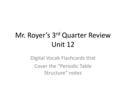 Mr. Royer’s 3rd Quarter Review Unit 12 & 13
