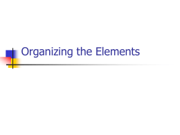 Organizing the Elements
