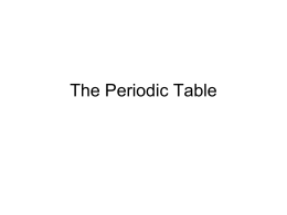 The Periodic Table - Palisades High School