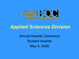 Applied Sciences Division - SUNY Broome Community College