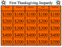Thanksgiving Jeopardy - Tangipahoa Parish School System