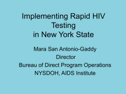 Implementing Rapid HIV Testing in New York State