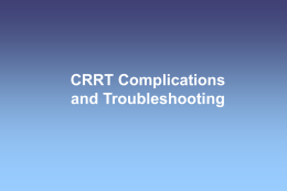 Pharmacy Solution Errors in CRRT
