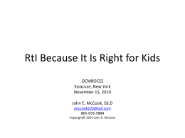 RtI Because It Is Right for Kids