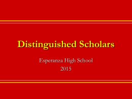Distinguished Scholars - Esperanza High School