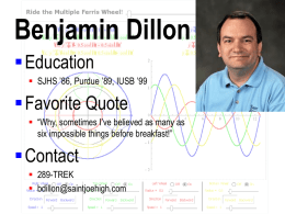 Mr. Benjamin Dillon - St. Joseph High School