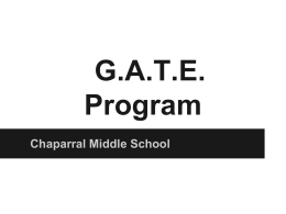 G.A.T.E. Program - Chaparral Middle School
