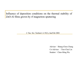 Influence of deposition conditions on the thermal