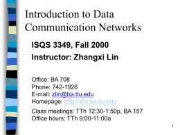 Introduction to Data Communication Networks