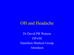 OH and Headache Oct 2005 - The Exeter Headache Clinic