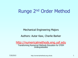 Runge-Kutta 2nd Order Method for Solving Ordinary