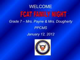 Welcome to FCAT Family Night - Pembroke Pines Charter Schools