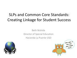 SLPs and Common Core Standards: Creating Linkage for