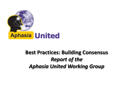 Aphasia United: Considering Best Practices in Aphasia