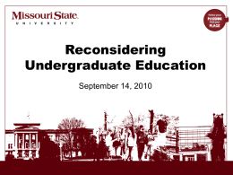 Considering Undergraduate Education