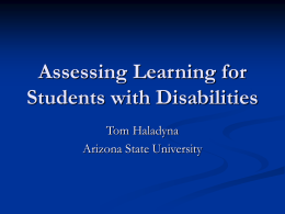 Assessing Students with Severe Disabilities