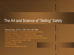 The Art and Science of “Selling” Safety