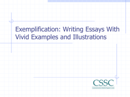 Exemplification: Writing Essays With Vivid Examples and