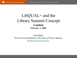 LibQUAL+ and the Library Summit Concept