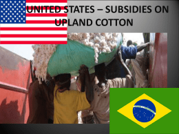 UNITED STATES - SUBSIDIES ON UPLAND COTTON