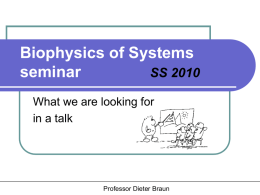 Biophysik Seminar SS2003 - uni