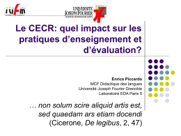 Le CECR: quel impact sur les pratiques d’enseignement et d