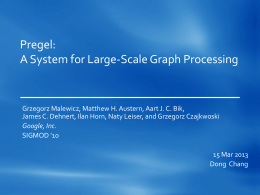 Pregel: A System for Large