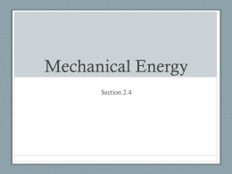Mechanical Energy - Mrs. Procee's Online Classroom