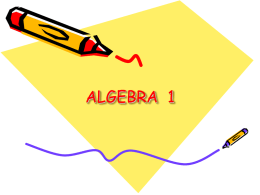 ALGEBRA 1 - Miss Hudsons Maths