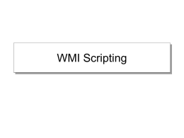 WMI Scripting