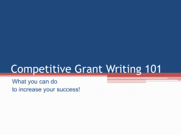 Competitive Grant Writing
