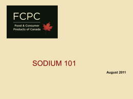 Sodium 101 - Food & Consumer Products of Canada