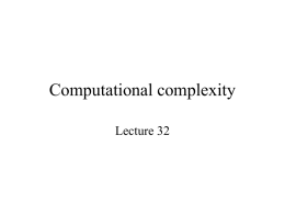 Complexity classes - McGill University School of Computer