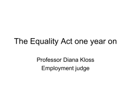 The Equality Act one year on - Trent Occupational Medicine