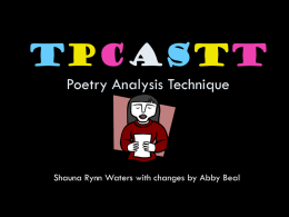 TPCASTT Poetry Analysis Technique