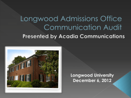 Longwood Admissions Office Communication Audit