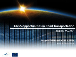 GNSS opportunities in (name of the segment)