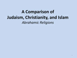 A Comparison of Judaism, Christianity, and Islam