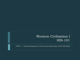 Western Civilization I HIS-101