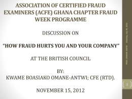 ASSOCIATION OF CERTIFIED FRAUD EXAMINERS (ACFE) GHANA