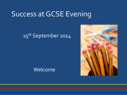 Success at GCSE Evening